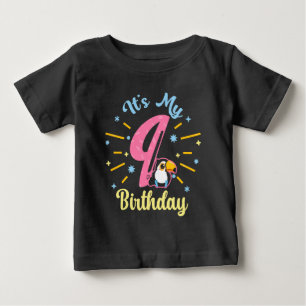 Camiseta Para Bebê Bonita Turiana 9.º Aniversário de 89 Anos Rapariga