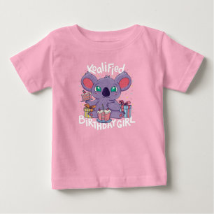 Camiseta Para Bebê Bonita Urso Koala, Rapariga de Aniversário Koalia
