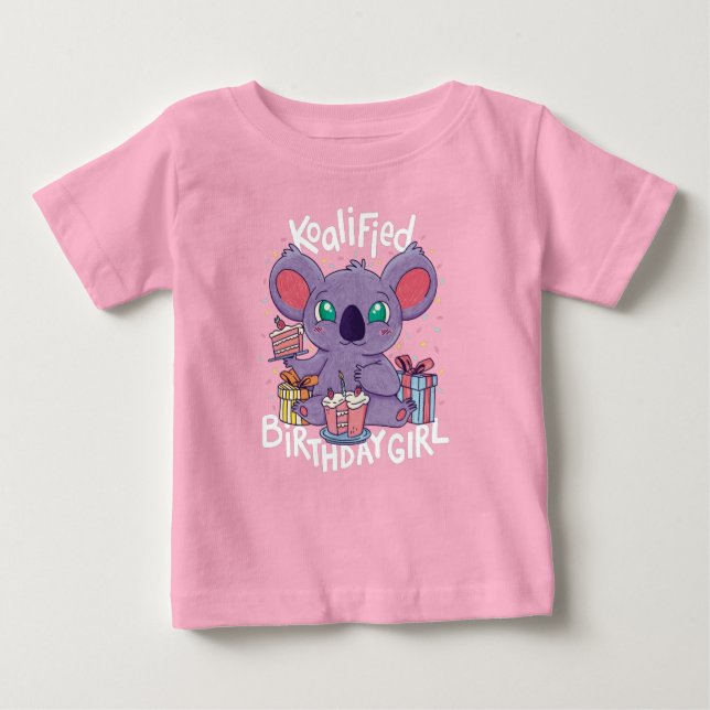 Camiseta Para Bebê Bonita Urso Koala, Rapariga de Aniversário Koaliad (Frente)