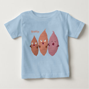 Camiseta Para Bebê Bonitinho cantando batata-doce legumes
