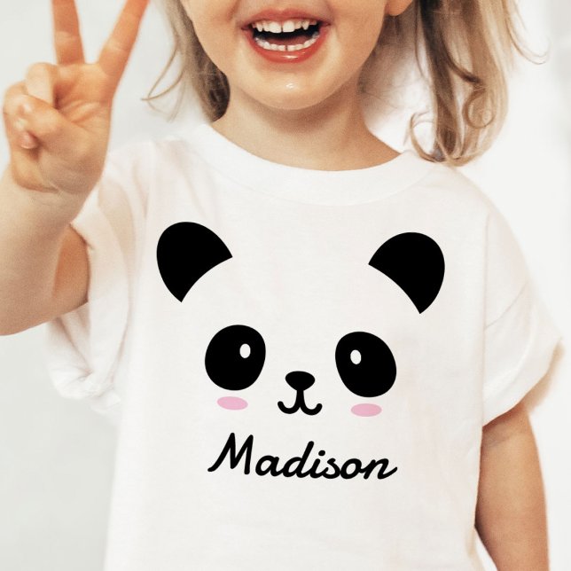Camiseta Para Bebê Bonito Bebê Panda Face T-Shirt Personalizado (Criador carregado)