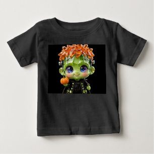 Camiseta Para Bebê Bonito Chibi Bebê Frankenstein de Cristal no Hallo