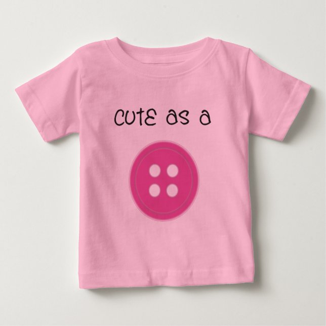 Camiseta Para Bebê Bonito como botão - Menina (Frente)