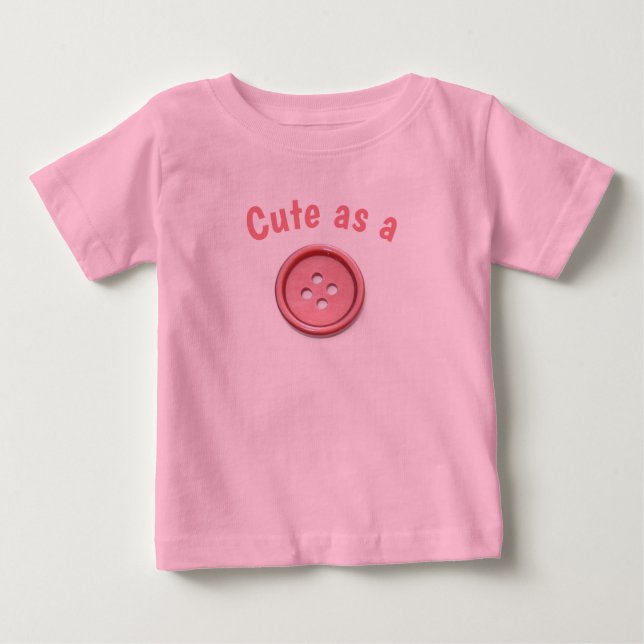 Camiseta Para Bebê Bonito como carneiro cor-de-rosa (Frente)