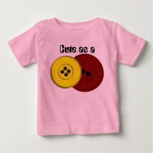 Camiseta Para Bebê Bonito como um botão (vermelho/amarelo)