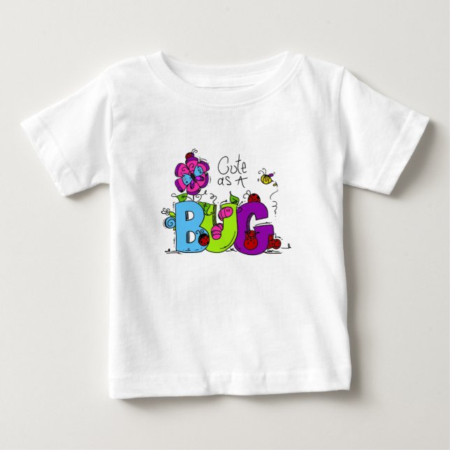Camiseta Para Bebê Bonito como um inseto (Frente)