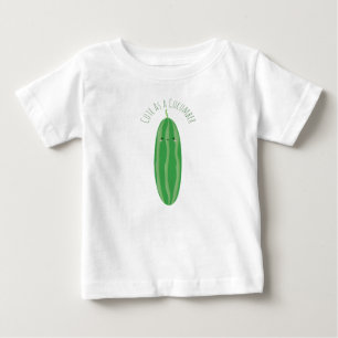 Camiseta Para Bebê Bonito como um pepino Kawaii engraçado Cutecumber