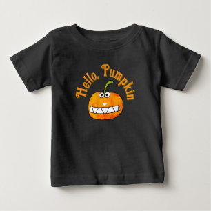 Camiseta Para Bebê Bonito Desenho Animado Sorriso Olá Abóbora Outono