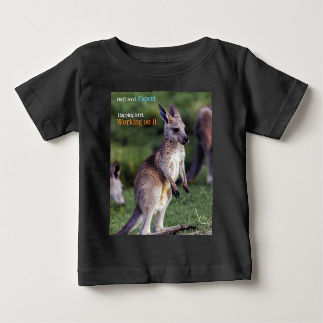 Camiseta Para Bebê Bonito e fofo joey Kangaroo (Frente)