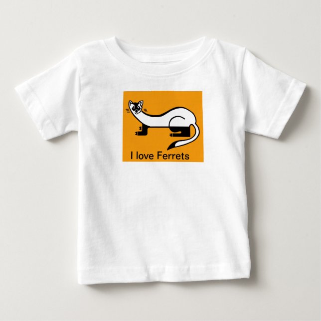 Camiseta Para Bebê Bonito eu adoro FERRETS - Gráfico animal - (Frente)