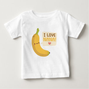 Camiseta Para Bebê Bonito Eu Adoro Nana Avó Banana Pun