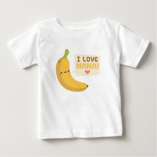 Camiseta Para Bebê Bonito Eu Amo Nana Vovó Banana Trocadilho