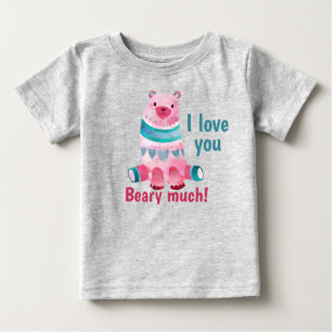 Camiseta Para Bebê Bonito Eu amo você muito!