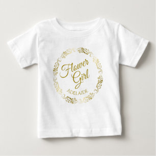 Camiseta Para Bebê Bonito Garota Dourada Casamento de Filigres Toddle