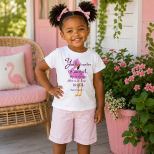 Camiseta Para Bebê Bonito garota tropical flamingo