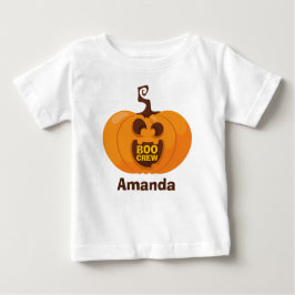 Camiseta Para Bebê Bonito Halloween Boo Crew Pumpkin Orange Engraçado