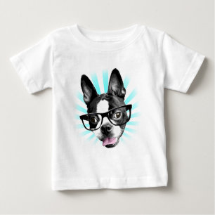 Camiseta Para Bebê Bonito! Hipster Boston Terrier
