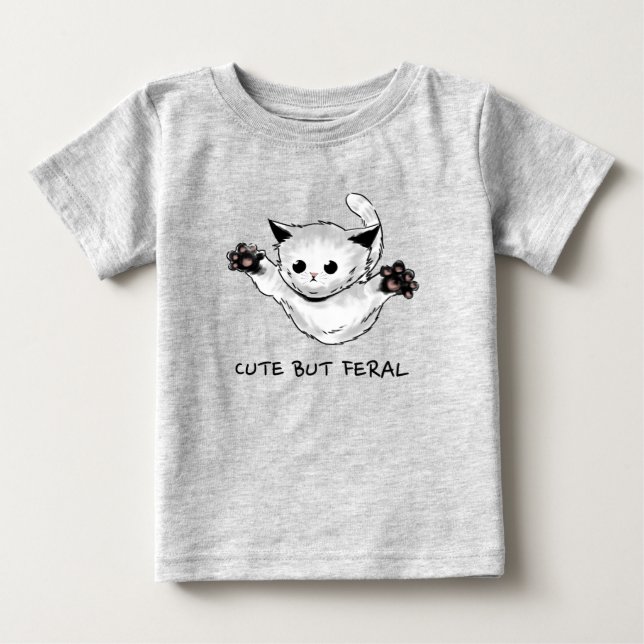 Camiseta Para Bebê Bonito Mas Feral  (Frente)