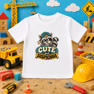 Camiseta Para Bebê Bonito mas suspeito bebê engraçado retro guaxinim