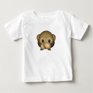 Camiseta Para Bebê Bonito não fale nenhum macaco mau Emoji