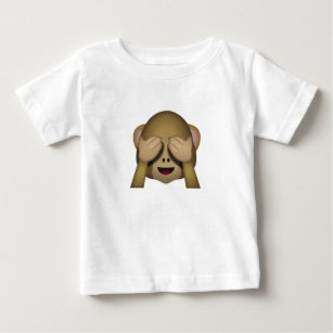 Camiseta Para Bebê Bonito não veja nenhum macaco mau Emoji