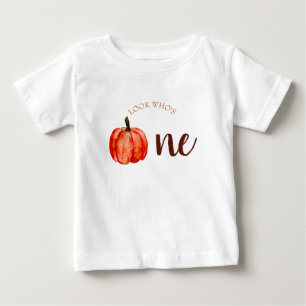 Camiseta Para Bebê Bonito Olhe quem é uma cor d'água abóbora laranja