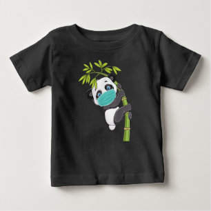 Camiseta Para Bebê Bonito Panda Veste Máscara Engraçado Panda Gift