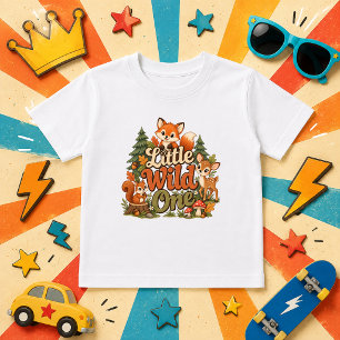 Camiseta Para Bebê bonito Pequeno Selvagem bebê animal floresta
