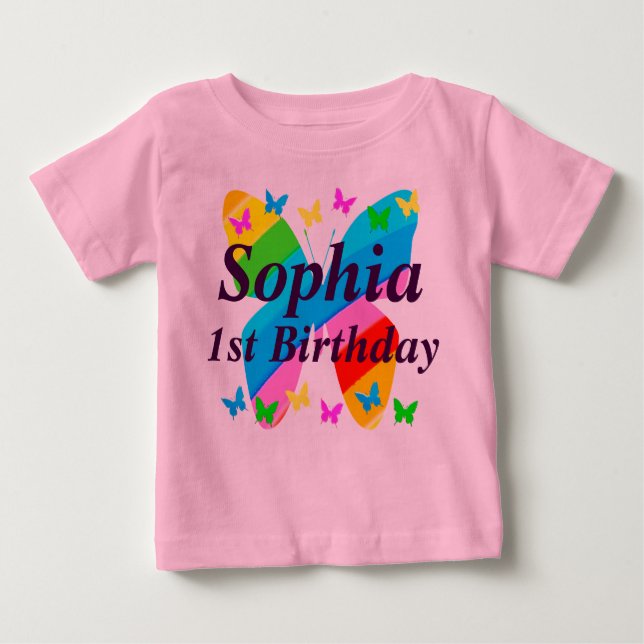 CAMISETA PARA BEBÊ BONITO PERSONALIZADO PRIMEIRO ANIVERSARIO COM BORD (Frente)
