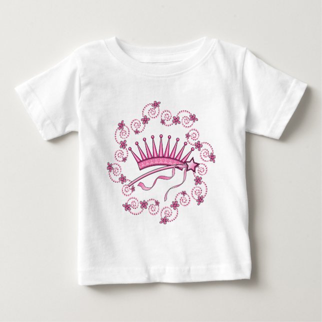 Camiseta Para Bebê Bonito Princesa Coroa (Frente)