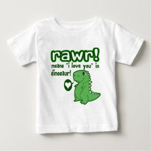 Camiseta Para Bebê Bonito! RAWR significa eu te amo…