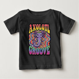 Camiseta Para Bebê Bonito Retro Axolote Groove psicodélico anos 70 hi