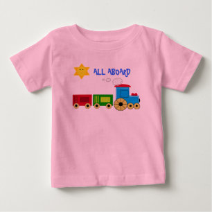 CAMISETA PARA BEBÊ BONITO "TUDO A BORDO" DO T INFANTIL DO TREM