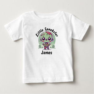 Camiseta Para Bebê Bonito, Zombie Louco, Nome Personalizado, Hallowee