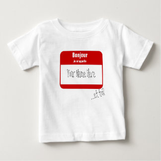 Camiseta Para Bebê Bonjour, m'appelle de Je… /Olá!, meu nome é