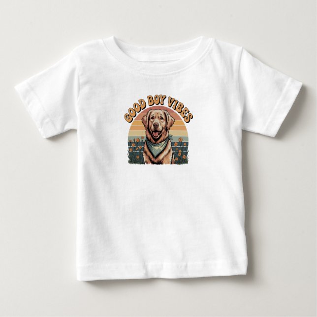Camiseta Para Bebê Bons Cachorros Bebê Vibes Tee (Frente)