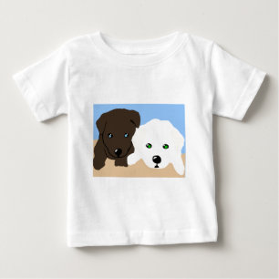 Camiseta Para Bebê Bons presentes de arte de filhote Labrador, de cor