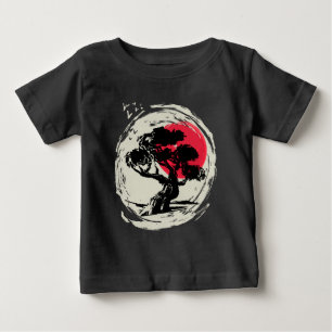 Camiseta Para Bebê Bonsai Art Japonês Sunset