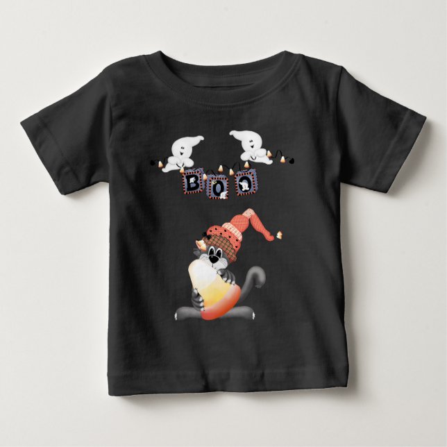 Camiseta Para Bebê Boo Baby Halloween (Frente)