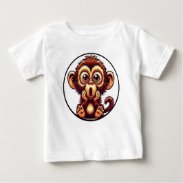 Camiseta Para Bebê Boo-Boo Monkey Baby Tee - Shocked Expression