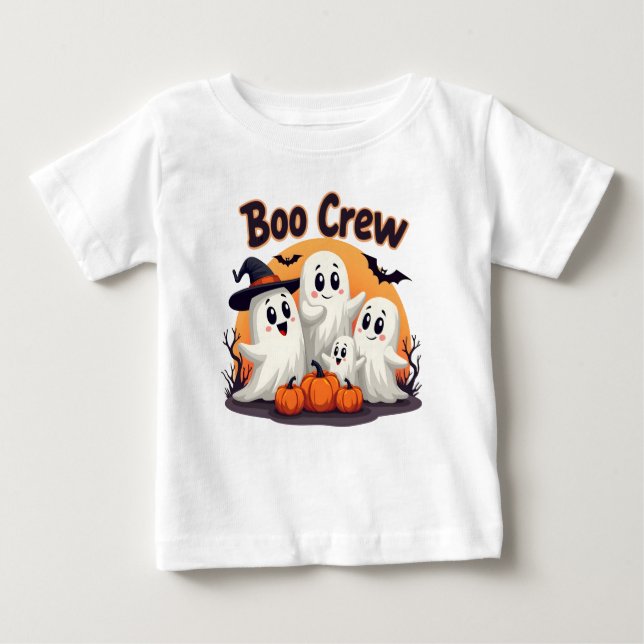 Camiseta Para Bebê Boo Crew - Festa Ghost (Frente)