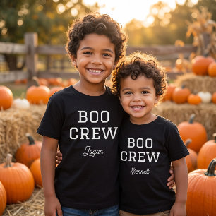 Camiseta Para Bebê Boo Crew Monograma de Halloween