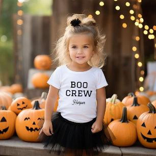 Camiseta Para Bebê Boo Crew Monograma Halloween