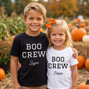 Camiseta Para Bebê Boo Crew Monograma Halloween