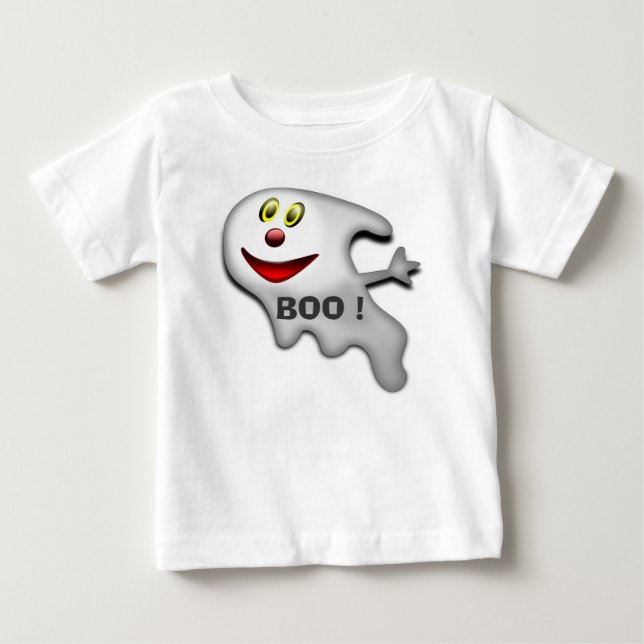 CAMISETA PARA BEBÊ BOO! FELIZ HALLOWEEN GHOST (Frente)