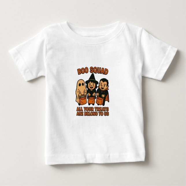 Camiseta Para Bebê Boo Squad – All Your Treats Are Belong To Us (Frente)