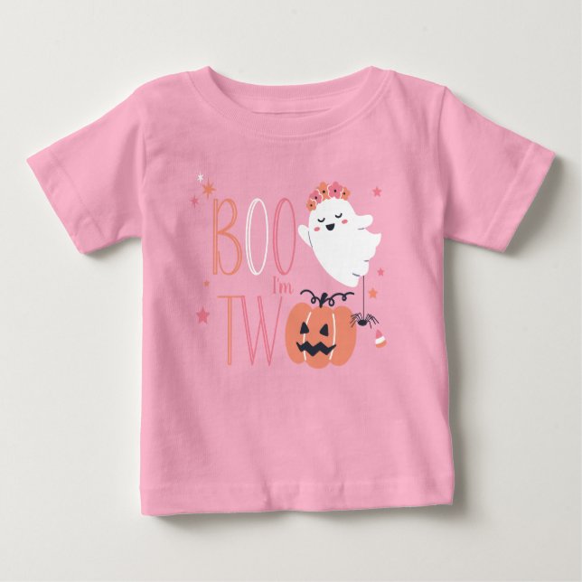 Camiseta Para Bebê Boo, vou fazer dois anos (Frente)