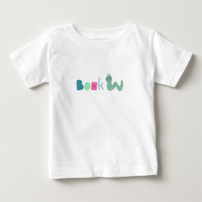 Camiseta Para Bebê "Book Worm" Toddler Tee (Frente)