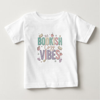 Camiseta Para Bebê Bookish Cozy Vibes Pastel Art
