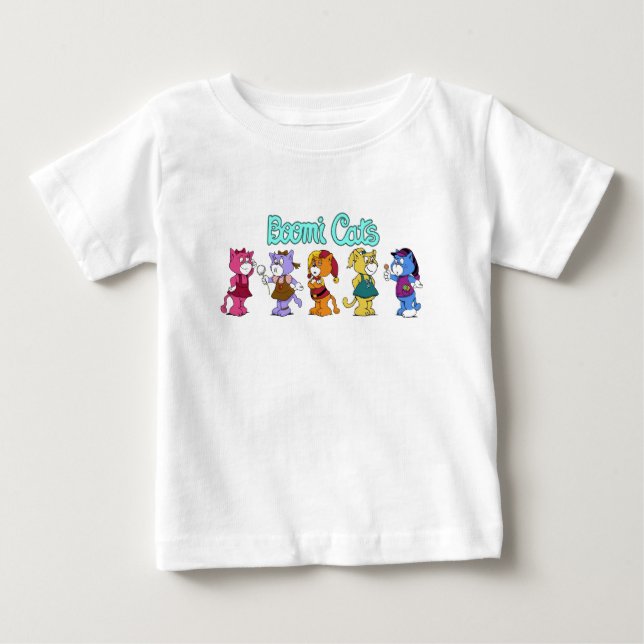Camiseta Para Bebê Boomi Cats Baby T-Shirt (Frente)